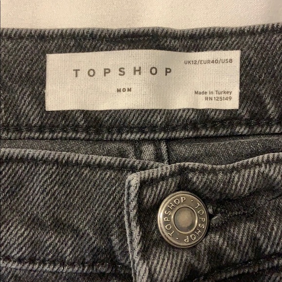 Topshop Black Mom Jean Shorts Size 8 - Picture 3 of 3